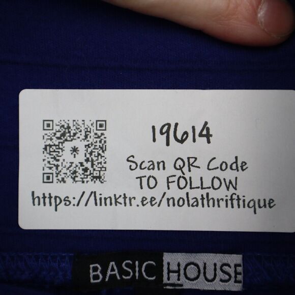 Basic House Skirt Womens M Blue Straight Pencil Knit Solid Elastic Waist Pull On - Picture 14 of 14